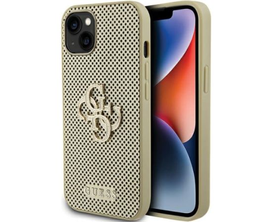 Guess Perforated 4G Glitter Back Case Aizsargapvalks Priekš Apple iPhone 15