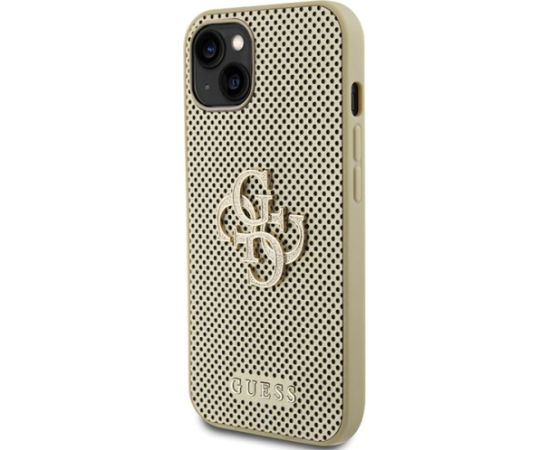 Guess Perforated 4G Glitter Back Case Aizsargapvalks Priekš Apple iPhone 15