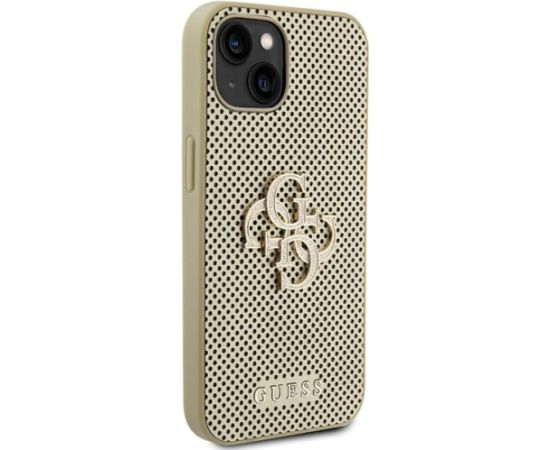 Guess Perforated 4G Glitter Back Case Aizsargapvalks Priekš Apple iPhone 15