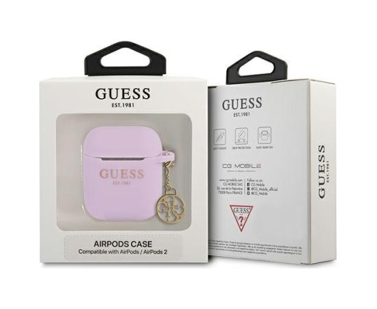 GUA2LSC4EU Guess 4G Charm Silicone Case for Airpods 1|2 Purple