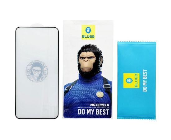 Bluestar BlueO 5D Mr. Monkey Glass aizsargstikls pilnam ekrānam Apple iPhone 16 Pro Max melns