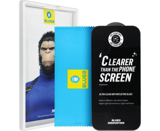 Bluestar BlueO 5D Mr. Monkey Glass Strong Premium AR защитное стекло для экрана Apple iPhone 16 Pro Max черное