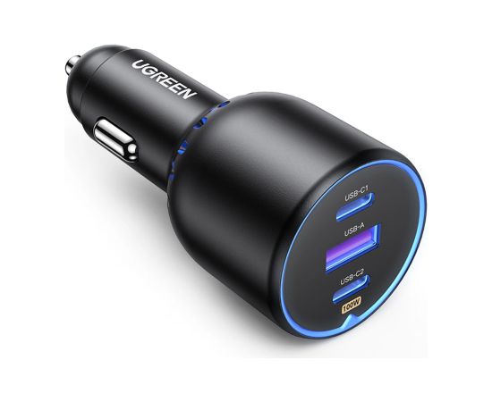 Автомобильное зарядное устройство Ugreen CD293 2x USB-C PD и 1x USB-A 130 Вт - черный