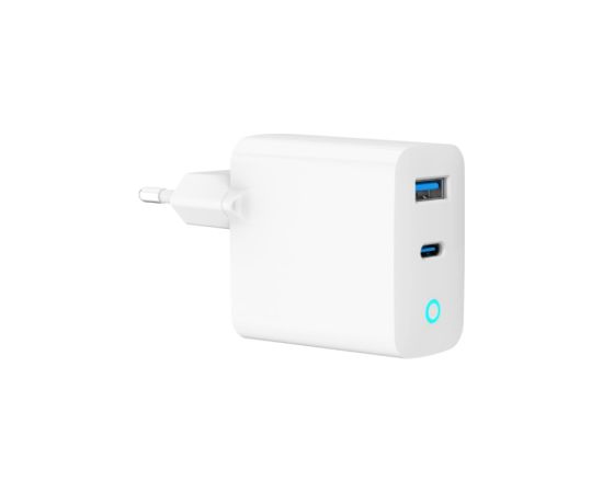 Lādētājs Gembird USB Type-C + USB Type-A 45W LED White