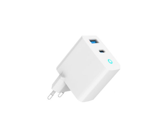 Lādētājs Gembird USB Type-C + USB Type-A 45W LED White