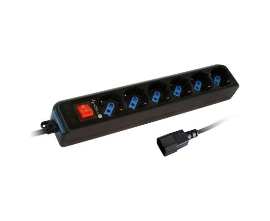 Techly Power Strip 6 Sockets Black with VDE Plug IUPS-PCP-6V