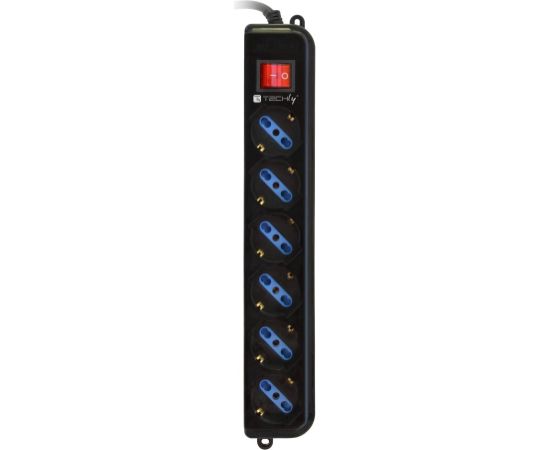 Techly Power Strip 6 Sockets Black with VDE Plug IUPS-PCP-6V