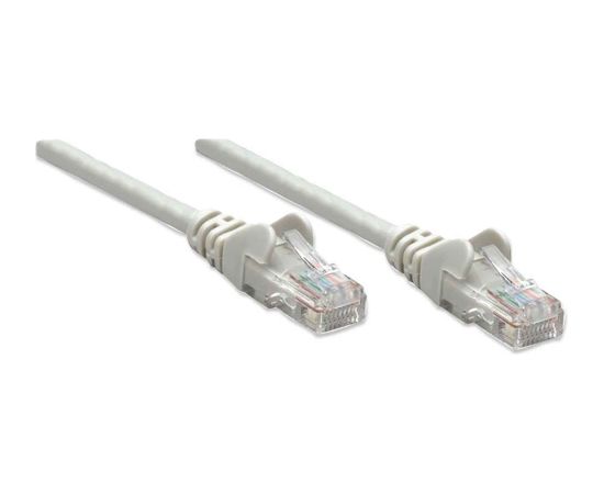 Intellinet Network Patch Cable, Cat5e, 3m, Grey, CCA, U/UTP, PVC, RJ45, Gold Plated Contacts, Snagless, Booted, Lifetime Warranty, Polybag