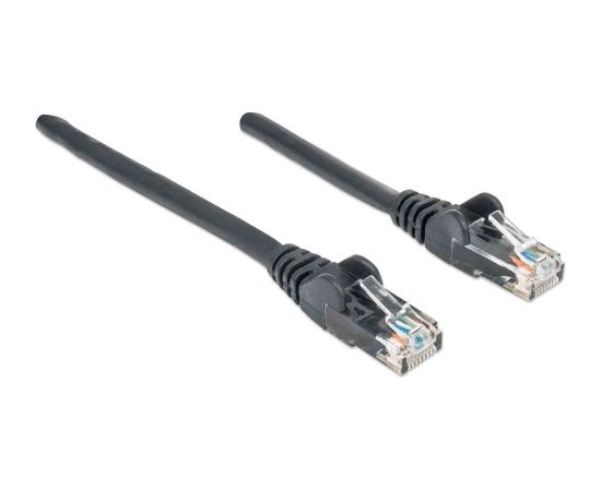 Intellinet Network Patch Cable, Cat6, 3m, Black, CCA, U/UTP, PVC, RJ45, Gold Plated Contacts, Snagless, Booted, Lifetime Warranty, Polybag