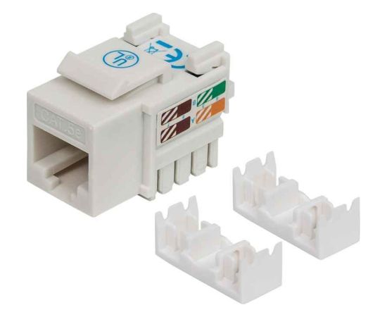 Intellinet Keystone Jack, Cat5e, UTP, Punch-down, White