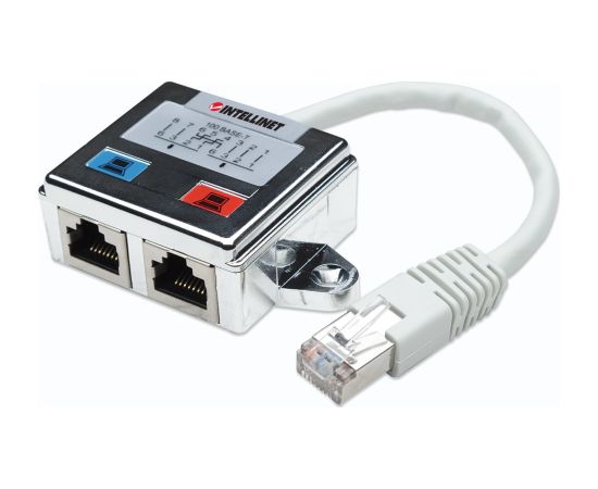 Intellinet 2-Port Modular Distributor, Cat5e, FTP, allows two RJ45 ports to share one Cat5e network cable