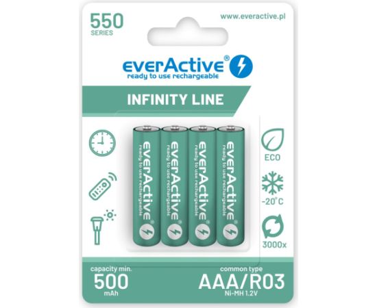 Rechargeable batteries everActive Ni-MH R03 AAA 550 mAh Infinity Line