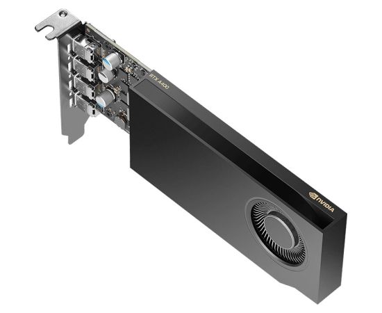 Pny Technologies PNY NVIDIA A400 4GB GDDR6 64-bit, Low Profile, PCIe 4.0 x8, Single slot, 4 x Mini DisplayPort 1.4a, 50W, LP bracket, small box