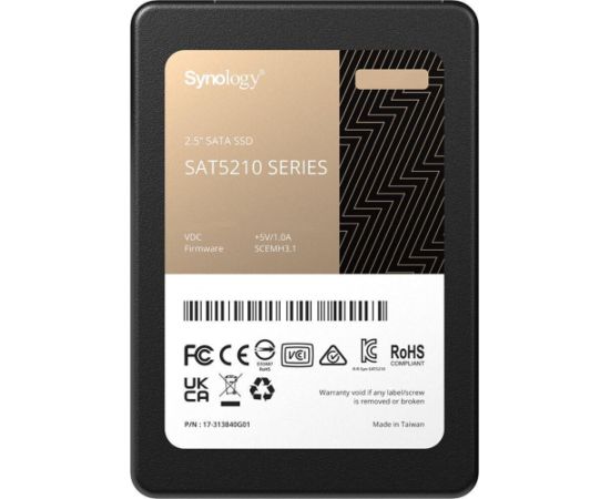 SSD SYNOLOGY SAT5200 7TB SATA Write speed 500 MBytes/sec Read speed 530 MBytes/sec 2,5" TBW 4.8 TB MTBF 1500000 hours SAT5210-7000G