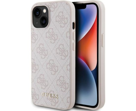 Guess PU 4G Metal Logo Case Aizsargapvalks Priekš Apple iPhone 15 Plus