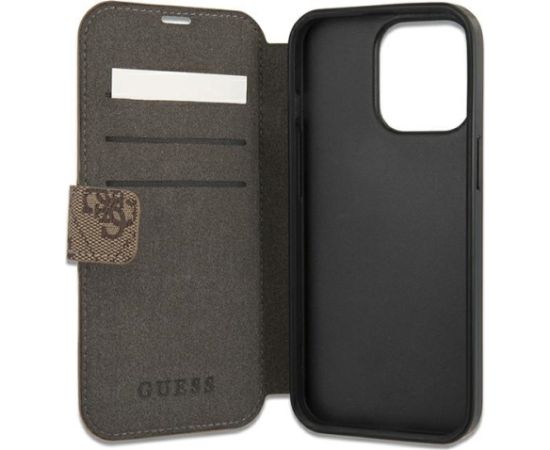 Guess GUBKP13L4GMGBR iPhone 13 Pro | 13 6,1" brązowy|brown book 4G Big Metal Logo