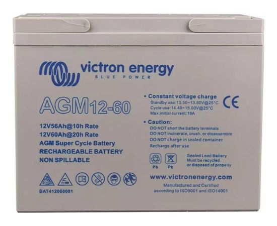 Victron Energy Akumulator ołowiowy Victron Energy Deep Cycle, AGM, 12 V, 60 Ah (BAT412550084)