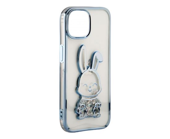 iLike Apple  iPhone 15 Pro Silicone Case Print Desire Rabbit Blue