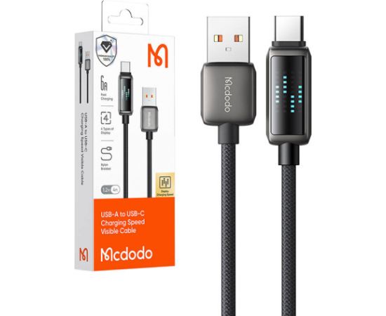 Mcdodo CA-2350 USB-A to USB-C cable, 6A, LED display, 1.2m