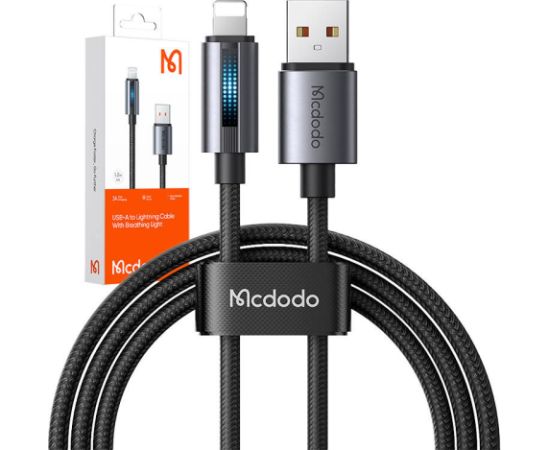 Mcdodo CA-5660 USB-A to Lightning cable with flashing light 1.2m (black)