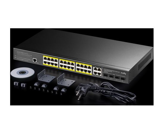 Cudy GS2028PS4 Managed L2 Gigabit Ethernet (10/100/1000) Power over Ethernet (PoE) 1U Black