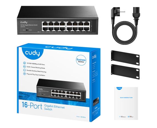 Cudy GS1016 network switch Gigabit Ethernet (10/100/1000) Black