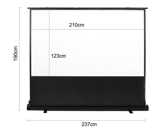 Maclean MC-964 portable projection screen, compact, floor, 100", 16:9