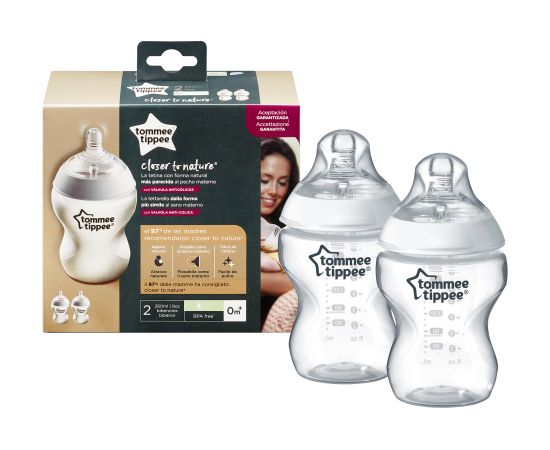 Tommee Tippee Natural Start  barošanas pudelītes ar pašsterilizācijas funkciju 260ml 2gb 42252091