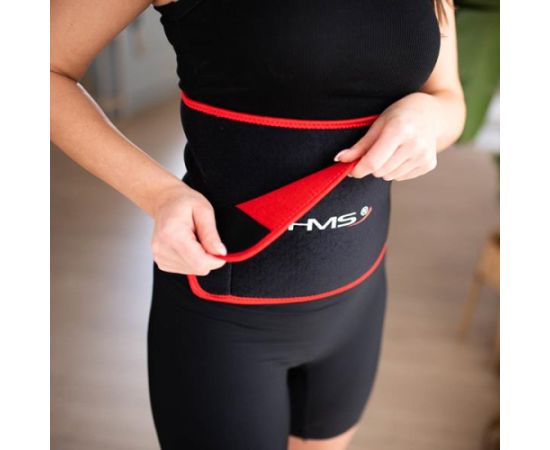 Komplekts SET HULA HOOP MAGNETIC BLACK HHM15 WITH WEIGHT + COUNTER HMS + WAIST SUPPORT BR163 RED