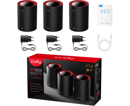 CUDY M3000(3-Pack) AX3000 Wi-Fi 6 Mesh 2.5G