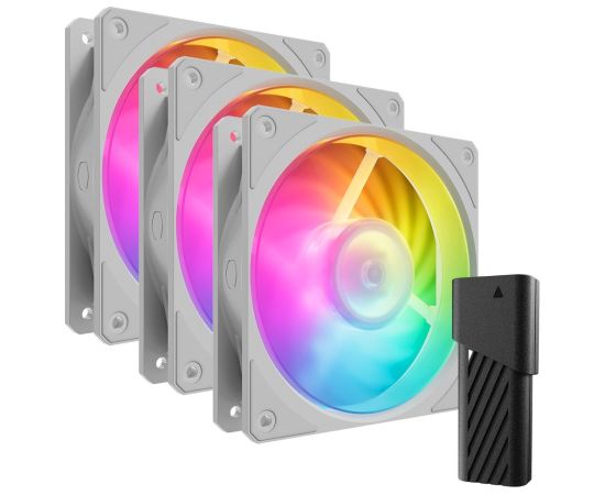 COOLER MASTER WENTYLATOR Mobius 120P ARGB White 3-Pack Fan Kit