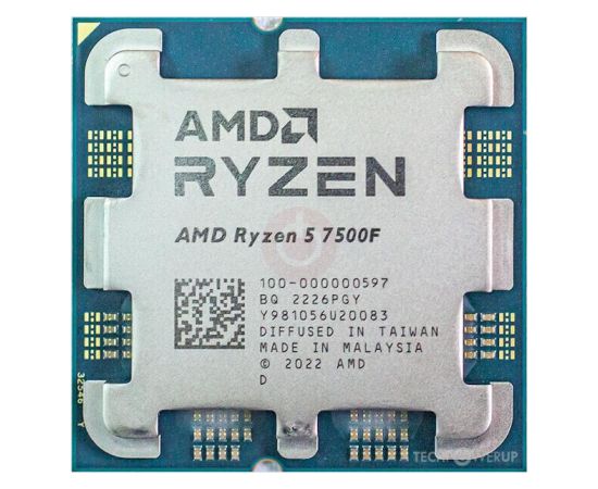 CPU AMD Desktop Ryzen 5 7500F 3700 MHz Cores 6 6MB Socket SAM5 65 Watts OEM 100-000000597