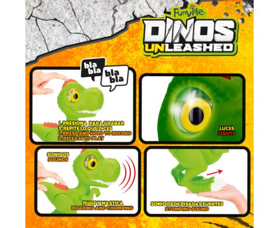 Dinozaurs T-Rex Junior ar skaņu. gaismu un kustībām 27,5 cm 18 men. + CB49691