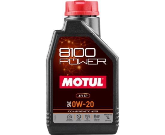 Motul 8100 POWER 0W20 1L API SP 100% sintētiska esteru bāzes motoreļļa