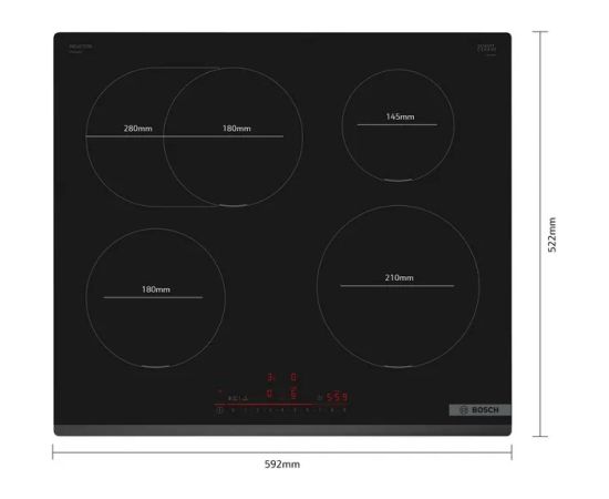 Bosch Serie 6 PIF631HB1E hob Black Built-in 60 cm Zone induction hob 4 zone(s)