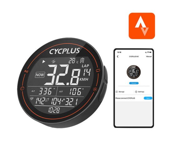 Cycplus M2 bicycle computer - compatibile with Strava, Trainingpeaks etc.