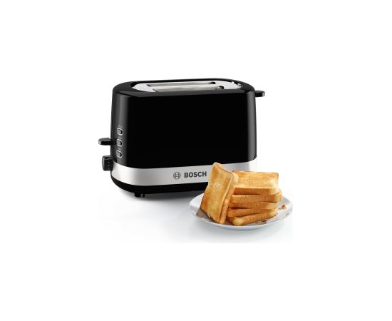 Bosch TAT6A513 toaster 2 slice(s) 800 W Black, Stainless steel