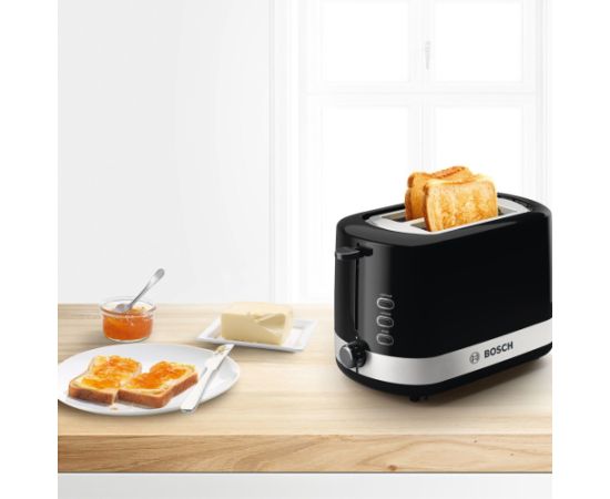 Bosch TAT6A513 toaster 2 slice(s) 800 W Black, Stainless steel