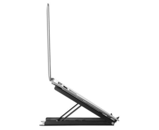 Manhattan Laptop and Tablet Stand, Adjustable (5 positions), Suitable for all tablets and laptops up to 15.6", Portable and Lightweight, Steel, Black, Lifetime Warranty