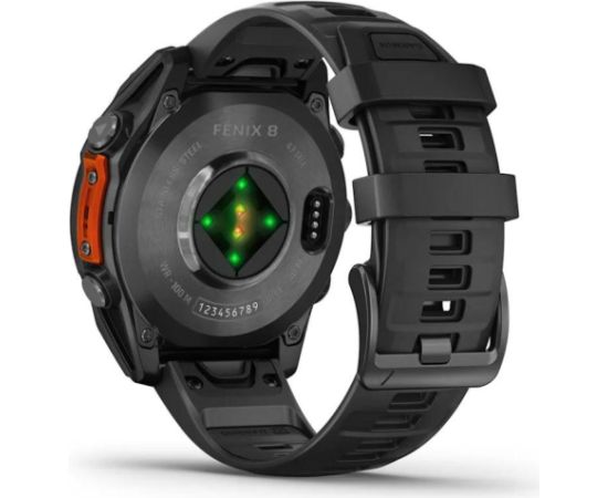 Garmin fenix 8 47mm AMOLED Slate grey with Black silicone band