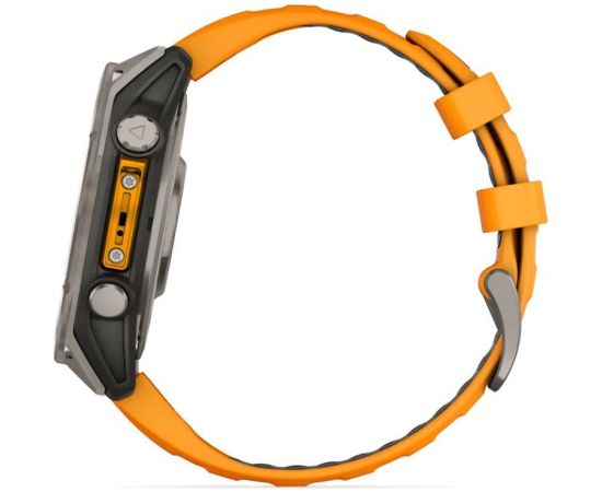 GARMIN Fenix 8 47 mm, AMOLED, Sapphire Titanium with Spark Orange/Graphite Silicone Band