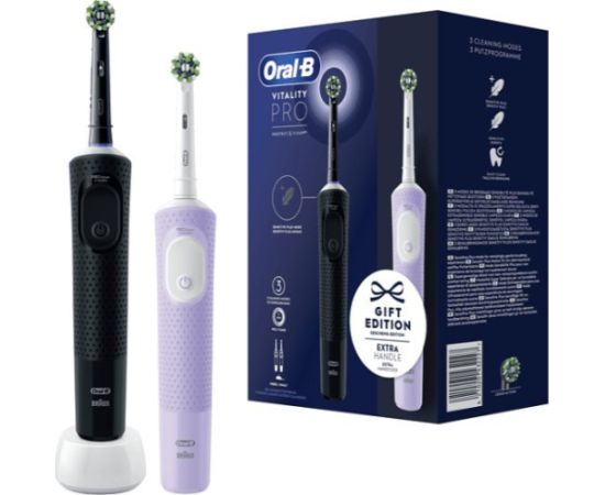 Szczoteczka Oral-B Vitality Pro D103 Duo 2 szt. Black/Purple