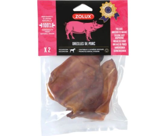 ZOLUX Dried pork ear - dog treat - 2 x 80g