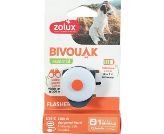 Zolux ZOLUX Świecąca zawieszka do obroży dla psa BIVOUAK niebieska na USB