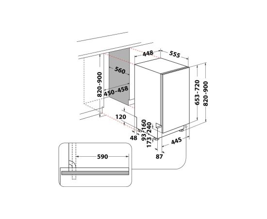 Whirlpool WSIC 3M27 Fully built-in 10 place settings E