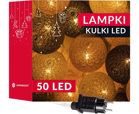 Gaiša gaismas virtene Springos  CL0155 50 Led