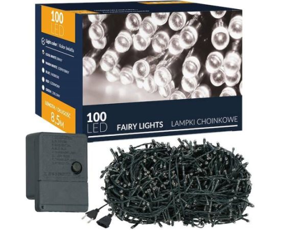 Ziemassvētku eglīšu lampiņas 100 led Springos CL0127 auksti balts 8,5 m