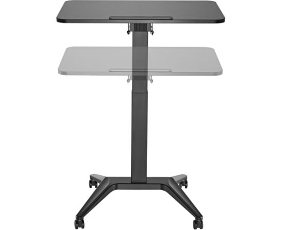 Maclean MC-453 B Mobile Laptop Desk with Pneumatic Height Adjustment, Laptop Table with Wheels, 80 x 52 cm, Max. 8 kg, Height Adjustable Max. 109 cm (Black)