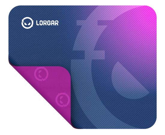 Lorgar Main 133, Gaming mouse pad, High-speed surface, Purple anti-slip rubber base, size: 360mm x 300mm x 3mm, weight 0.2kg