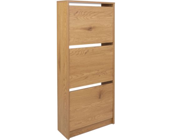 Shoe cabinet AALBORG 49x18xH122cm, oak